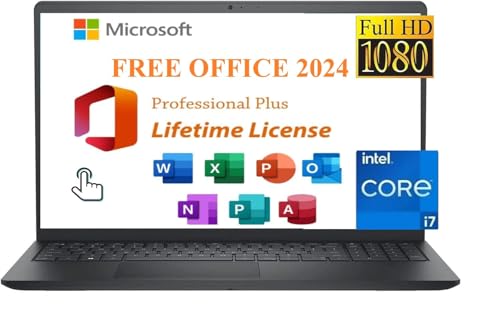 Image of Dell Inspiron 15 3530 Laptop, 15.6 inch FHD Touchscreen, Intel Core i7-1355U,16GB RAM,1TB SSD Microsoft Lifetime Office 2024 &Windows 11 Pro, Wi-Fi 6, Long Battery Life,Black