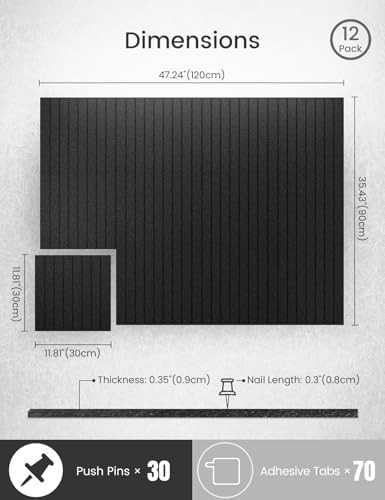 image for Bumusty Large Cork Board Alternative-47 x35 Felt Bulletin Board Tiles,