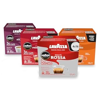Lavazza 4 Variety Pack, A Modo Mio, Coffee Capsules, Compostable, 64 Coffee Pods (4 packs of 16)