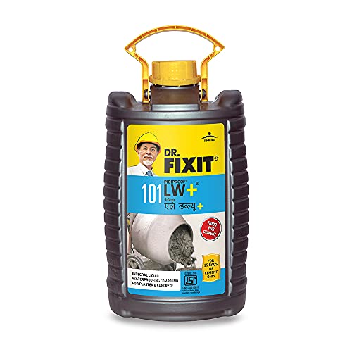 Image of DR. FIXIT PIDIPROOF LW+, 5 litre, Cement Tonic, Integral Liquid Waterproofing Compound for Concrete and Plaster, Reduces Shrinkage Crack Development(200ml for 1 Cement Bag)