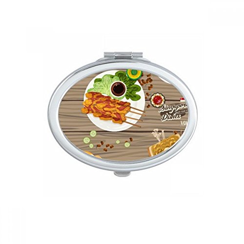 Miroir de maquillage compact ovale Singapour portable à double réflexion nette - 2