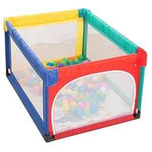 NMDCDH Large Playpen Kid’s Protective Fence Indoor Baby Playards Safety Crawling Mat Playground Fence Anti-Fall Play Pen with Balls (7 Sizes)