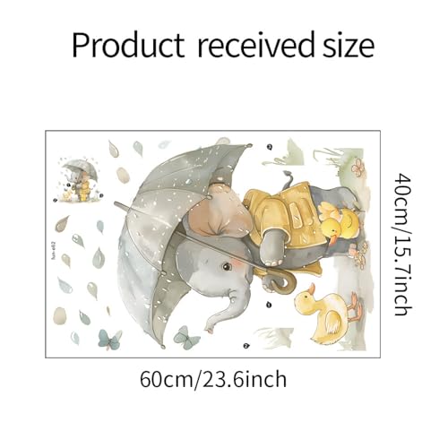 Vinilo decorativo elefante y patitos acuarela para niños miniatura 2