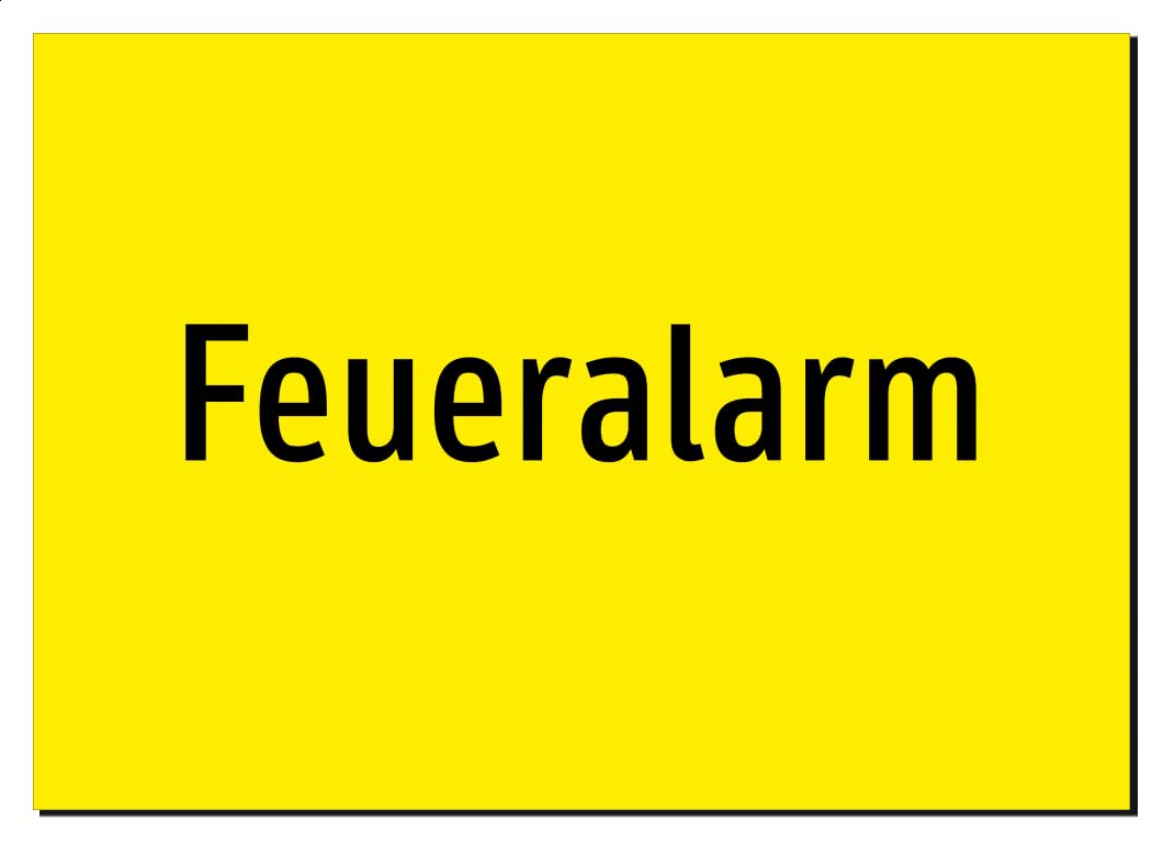 Feueralarm – Aluminiumschild A2: 594x420mm – Ohne Grafik, nur Text