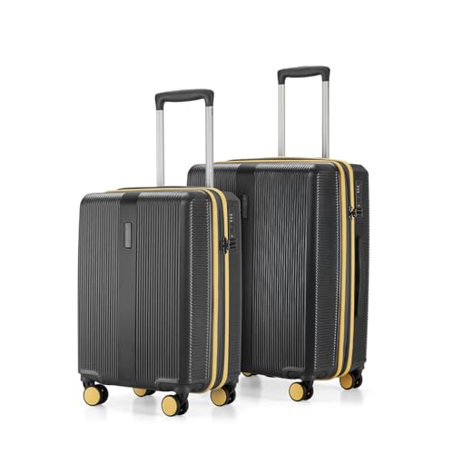 Image of Provogue Primea Large Check-in Trolley Bag, Set of 2 Suitcase, PC Hard Luggage, Anti-Theft Zipper, TSA Lock, Built-in Expander, Built-in Wet Pouch, 8 Wheels, 3 Years Warranty, Grey