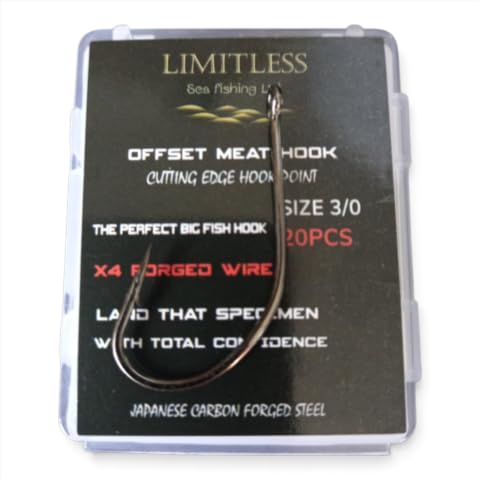 Limitless Meat hook fishing hook 20pk (1/0)