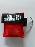 CPR Schlüsselanhänger Maske, Beatmungsmaske Faceshield Taschen (rot, 1 Stück)