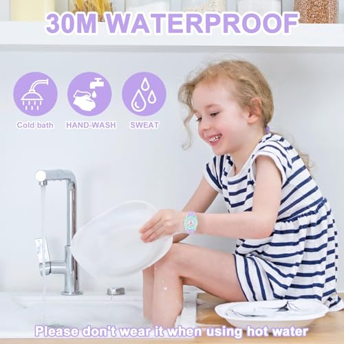 ckv kids watch for boys girls watches age 3-12 11834 dial-3 atm waterproof child wristwatch time teaching easy to read kids presents