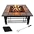Fire Pit Set, Wood Burning Pit - Includes Spark Screen and Log Poker - Great for Outdoor and Patio, 32” Square Tile Firepit by Pure Garden