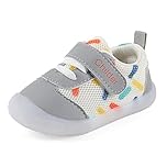 MASOCIO Baby Shoes Boys Girls First Walking Toddler Trainers Sneakers Pre Walker Boy Infant Size 6 UK Child Grey