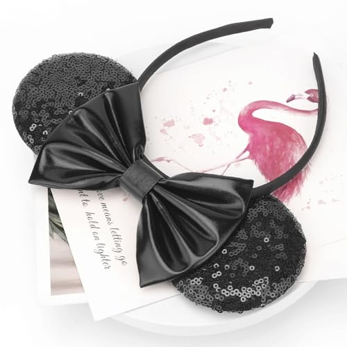 Image of DRESHOW Mouse Ears Bow Headbands Glitter Party Decoration Cosplay Costume for Women