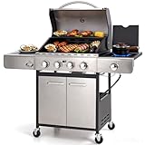 Sophia & William 4-Burner Propane Gas BBQ Grill with Side...