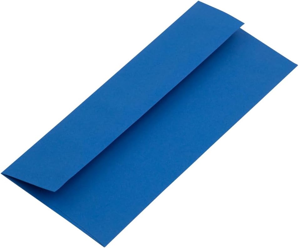 JAM PAPER #10 Business Premium Envelopes - 4 1/8 x 9 1/2 - Presidential Blue - 100/Pack