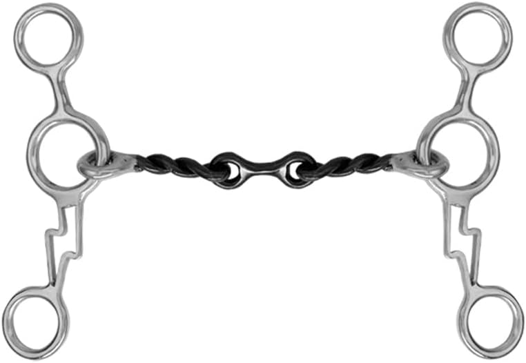 Showman Thunderbolt Stainless Steel JR Cowhorse Twisted Dog Bone Snaffle Bit