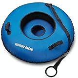Slippery Racer Heavy Duty Commercial Snow Tube, Hard Bottom, Cushion Insert, Canvass Cover-42” (Blue, 1)