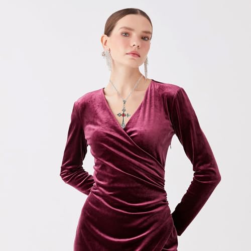 Bipl Halloween Kreuz Vampir Accessoires, Kreuz mit Rotem Juwel, Halloween Kette, für Männer und Frauen Vampir Cosplay