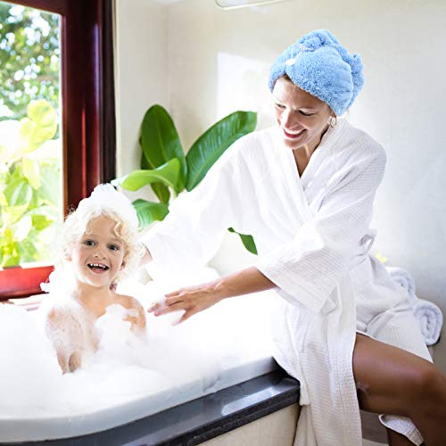 Lurrose Toalha de Cabelo de Lã Coral Envolve Com Botão para Mulheres Cabeça de Turbante de Secagem R