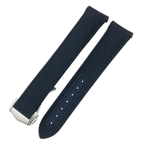Bracelet 20mm en cuir premium et nylon courbe pour Omega Aqua Terra GMT