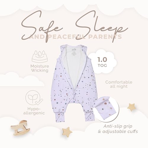 Image of Sleeveless Soft Baby & Toddler Sleeping Sack, Breathable with Adjustable Feet Cuffs & Anti-Slip Grip