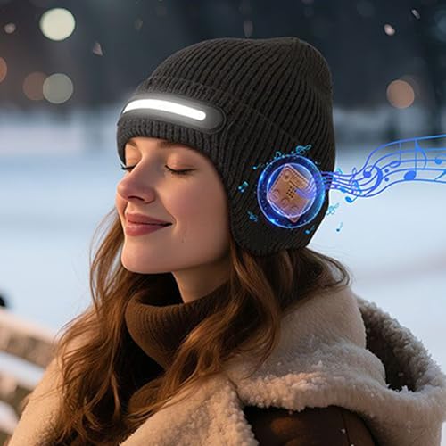 Bonnet sans fil avec lampe LED rechargeable pour sportifs