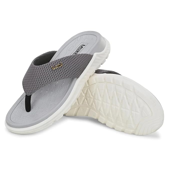 Image of leaf Heel Pain & Swelling Relief Slippers for Men & Women - Unisex Grey Cushioned Comfort Slippers with Arch Support - Pain-Relieving Footwear for Swollen Feet & Heel Pain