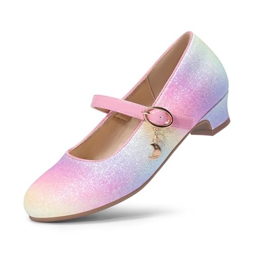 DREAM PAIRS Ballerines Filles Mary Jane Chaussures de Princesse Chaussures de Communion Chaussures d'école,Size 35,Arc-en-Ciel,KFL219