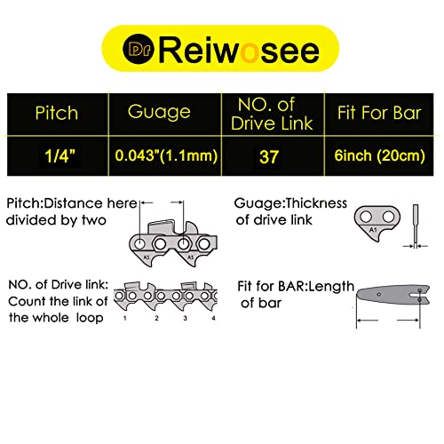 Reiwosee Catene 6 pollici per sega mini motosega