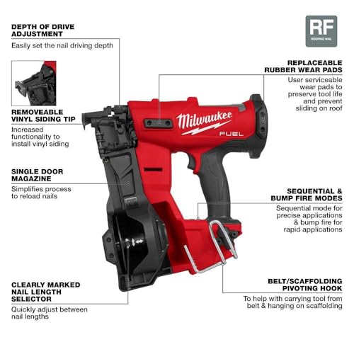 Milwaukee M18 Kraftstoffspule Dachnagler, nur Werkzeug – Bild 3