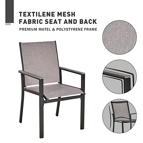 Meooem Outdoor Patio Dining Chair Set Of 2, Textilene Patio Furniture Chair With Armrest & Black Metal Frame For Lawn Garden Backyard. #TOP3
