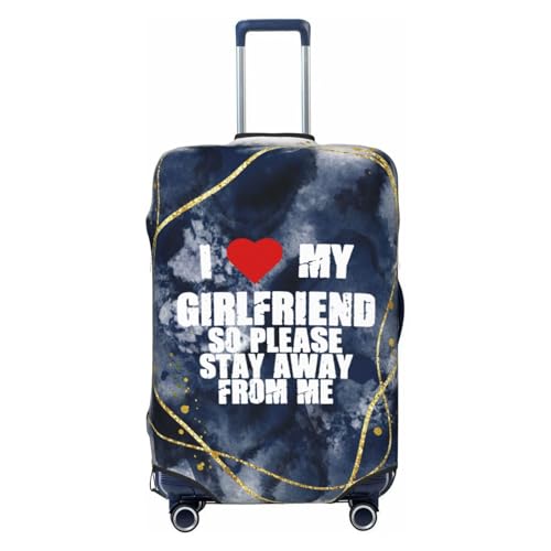 I Love My Girlfriend So Please Stay Away From Me Suitcase Cover,Luggage Protector Suitcase Covers,Luggage Cover Washable Suitcase Cover,Suitcase Cover,Luggage Covers for Suitcase (Large)