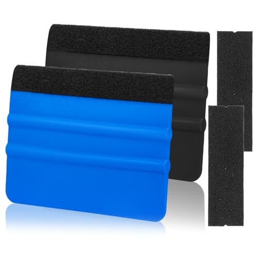 Image of AMZDEPOT Squeegee for Vinyl, 4 Inch, Black and Dark Blue, 2 Pcs