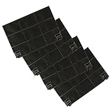 Ersatz-Aktivkohlefilter für Modell Electrolux EFF70 - geeignet für Dunstabzugshauben von Bauknecht, Zanker, Zanussi & Beko - Sparset mit 4 Stück