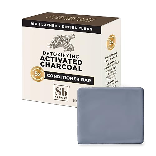 Soapbox Hair Conditioner Bar with Activated Charcoal to Detox &