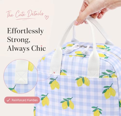 Image of LOVELYWIND Lunch Box for Women Cute Lunch Bags for Women Lunch Tote Bags Reusable Insulated Lunch Box Large Capacity Reusable Insulated Cooler for Work or Travel Gifts or Beach