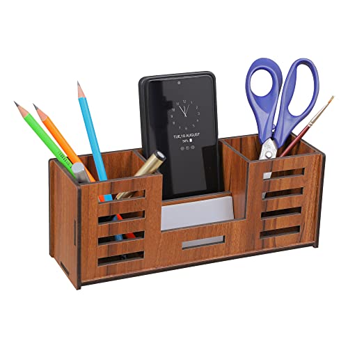 Image of Deskart Stylish Pen Stand with Business Visiting Card, Mobile Holder & Remote Holder | Multipurpose Desk Organizer for Office Desk and Gifting