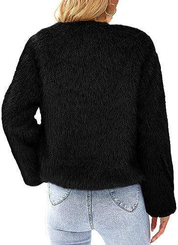 image for PRETTYGARDEN Women's 2023 Winter Coats Fleece Cropped Jacket Faux Fur 