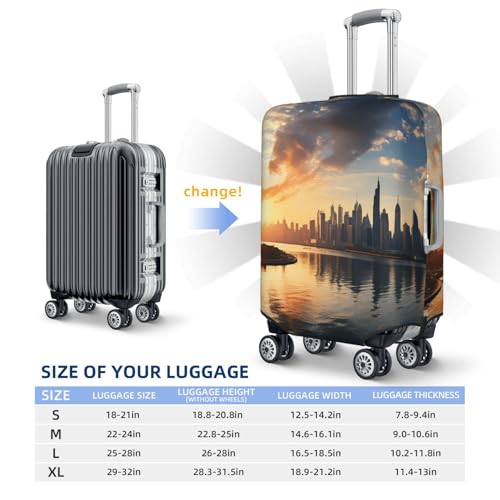 Elastic Travel Luggage Cover for Suitcase Tsa Approved Stretch Scratch-Resistant Suitcase Protector Cover Washable New York in the sunset Baggage Covers Fits 18-32 Inch Luggage Case2