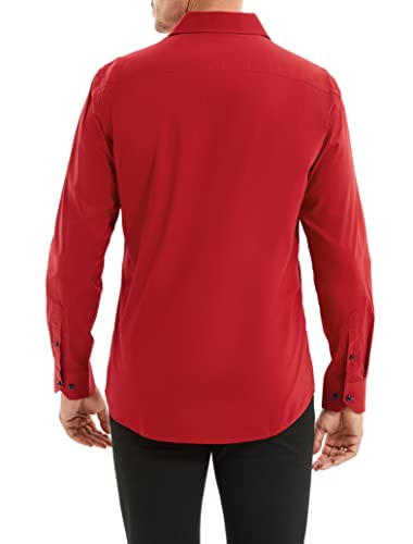 Alex Vando Mens Dress Shirts Regular Fit Long Sleeve Stretch Business Dress Shirts for Men