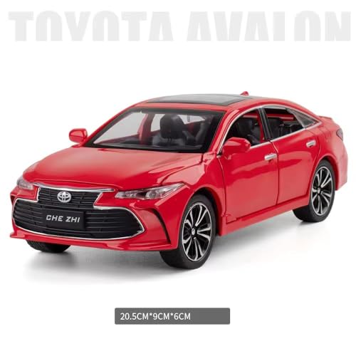 Image of Exclusive Alloy Metal Pull Back Die-Cast Car Diecast Metal Pullback Toy Car with Openable 6 Doors,Light Music Boys Gifts Toys (1:24 Avalon - Red Color)