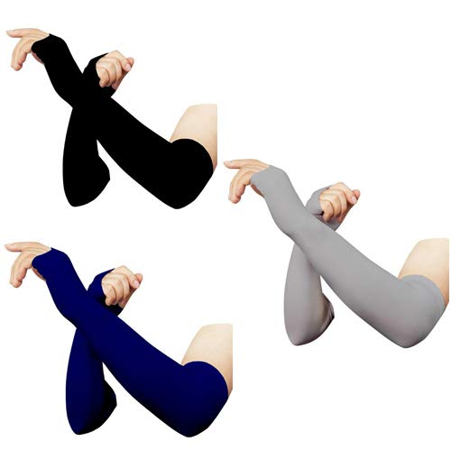 PURSUE FASHION Unisex Full Arm Fingerless Sleeves Gloves for UV, Dust, Summer, UV Sun Protection Arm Sleeves for Men & Women, Protection Arm Sleeves