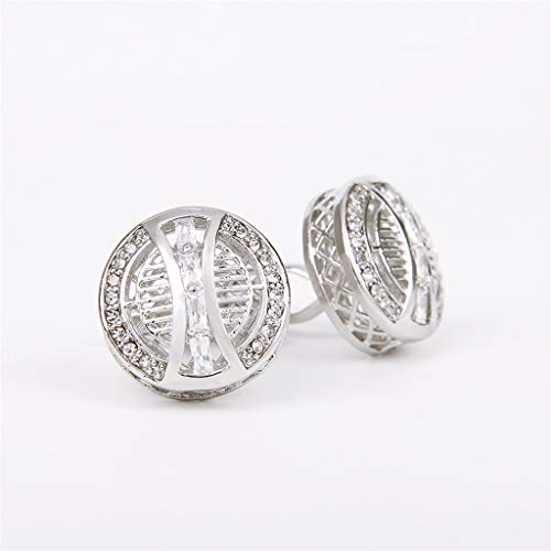 Knipsel mannen ronde manchetten knopen zilveren shirt diamant hakken vs stropdassen - Image 8