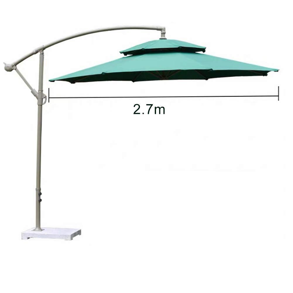 Dwupoziomowy duży parasol 2,7 m, wiszący na wsporniku 8 żeberek Patio Parasol zewnętrzny Parasol przeciwsłoneczny Ochrona przed światłem słonecznym Słońce na p(Czerwony)