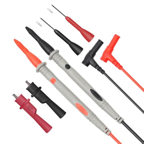 Image of Multimeter Leads Kit, Professional Electrical Multimeter Test Leads Set with Alligator Clips, Test Hooks, Test Probes Lead, Test Tweezer