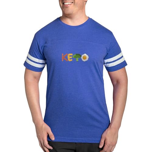 CafePress Awesome Keto Diet Vegan Veganism Organic V T Shirt Men's Football T-Shirt Royal Blue