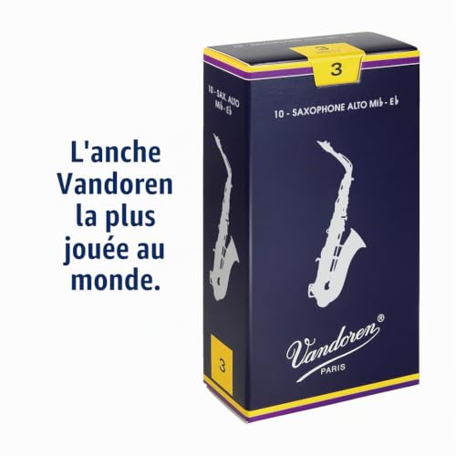 Boite de 10 anches Vandoren série "Traditionelle" pour Saxophone Alto - Force 3 – vue 2