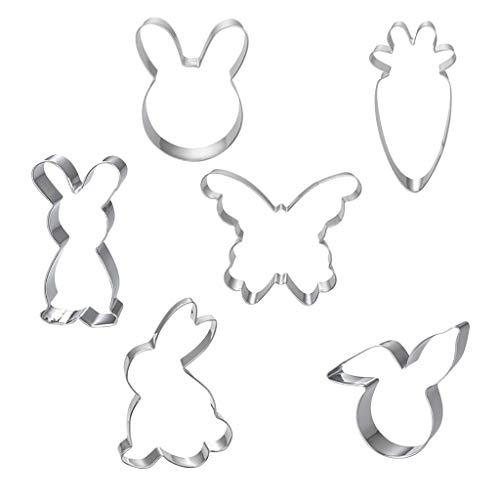 Conjunto de 6 cortadores de biscoito de Páscoa para crianças – Molde de biscoito em forma de desenho