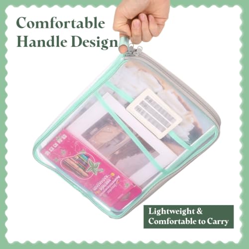 Bolsa de malla con cremallera PATIKIL A4 transparente con varilla de soporte 6