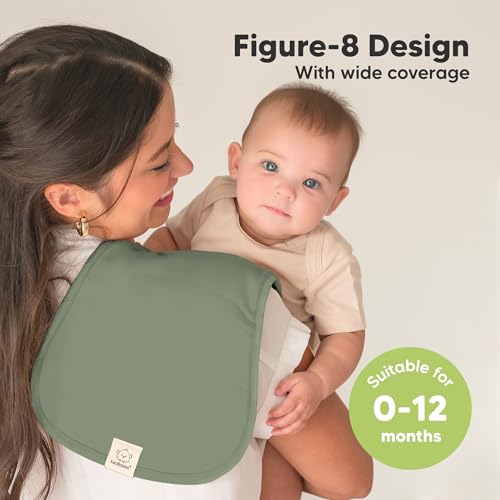 Image of Organic Burp Cloths Baby Boy & Girl - 5-Pack Super Absorbent Cotton Burping Cloths for Babies, Soft & Plush Newborn Spit Up Rags, Infant Towels for Milk Spit Up, Unisex, Large 21 inch x 10 inch (Phase)