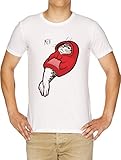 Impreso en la UE Encapuchado Sello Camiseta Hombre Blanco