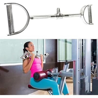 Cable Machine Attachment, Straight Bar with Double D Handles, Revolving Tricep Press Down Bar with Non-Slip Handles, Fitness Machine Accessories